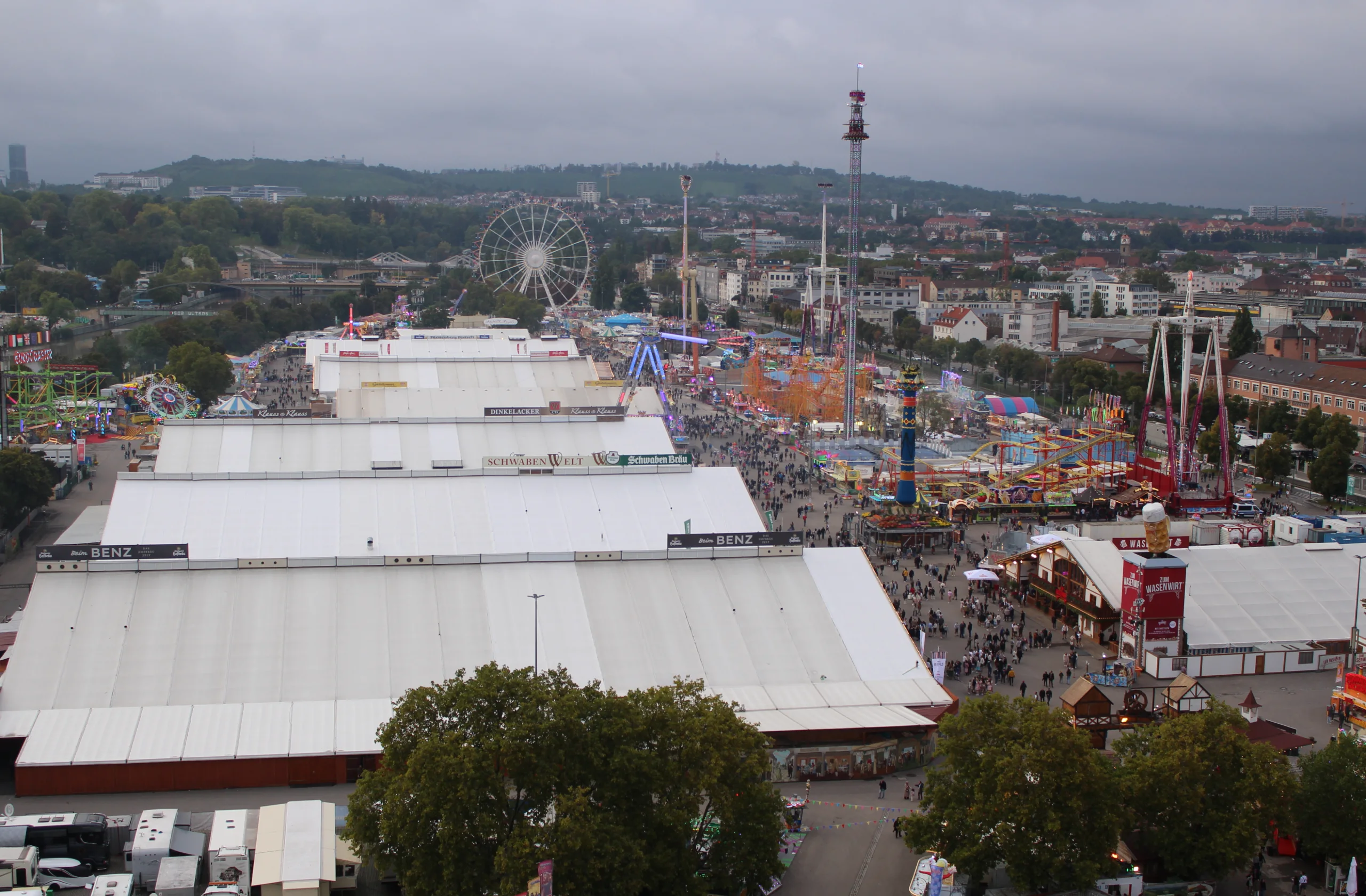 Locatie van de kermis in Stuttgart